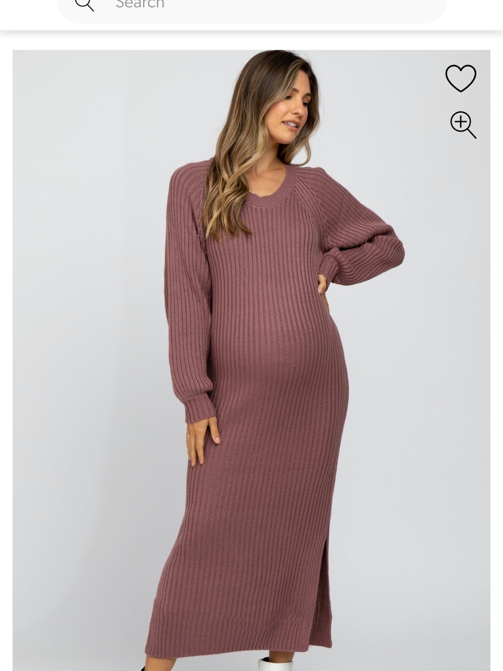 Pink blush knit maxi dress medium mauve